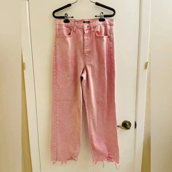 wild fable Denim - Wild Fable Pink Jeans; Highest Rise, Raw Hem